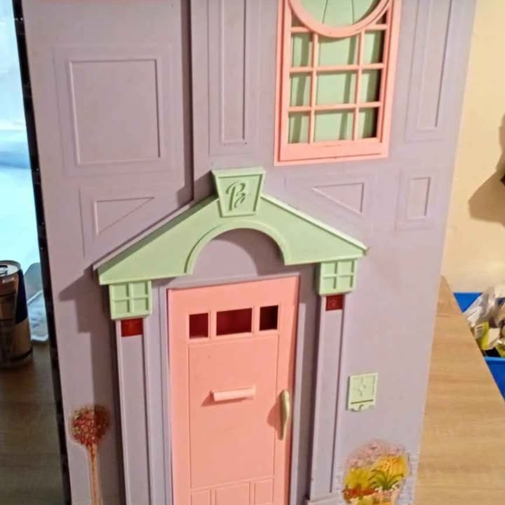 Pastel Dollhouse with Pink and Green Accents